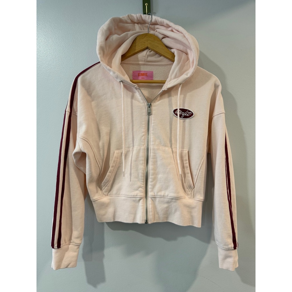 Starfit Jetsetter Cropped Stripe Hoodie Sweatshirt XS/S